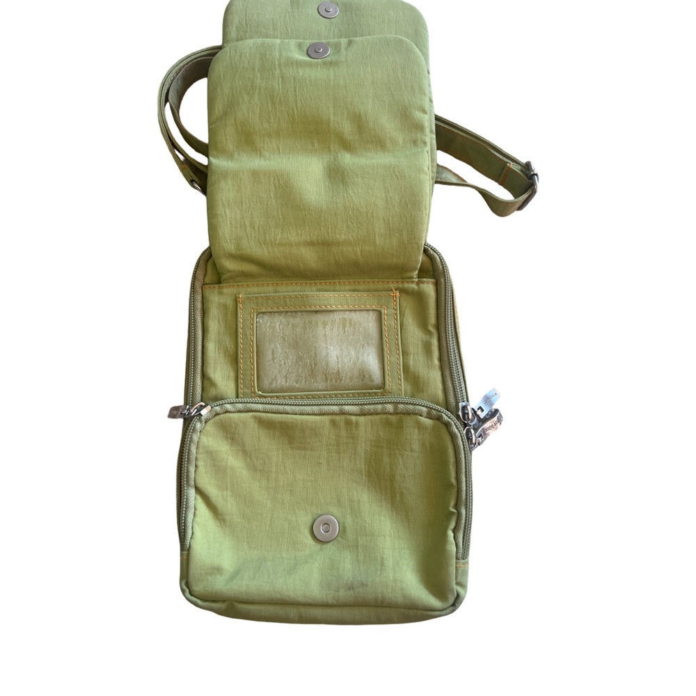 Baggallini City Green Nylon Sling Crossbody Travel Organizer Handbag EUC - Picture 3 of 11